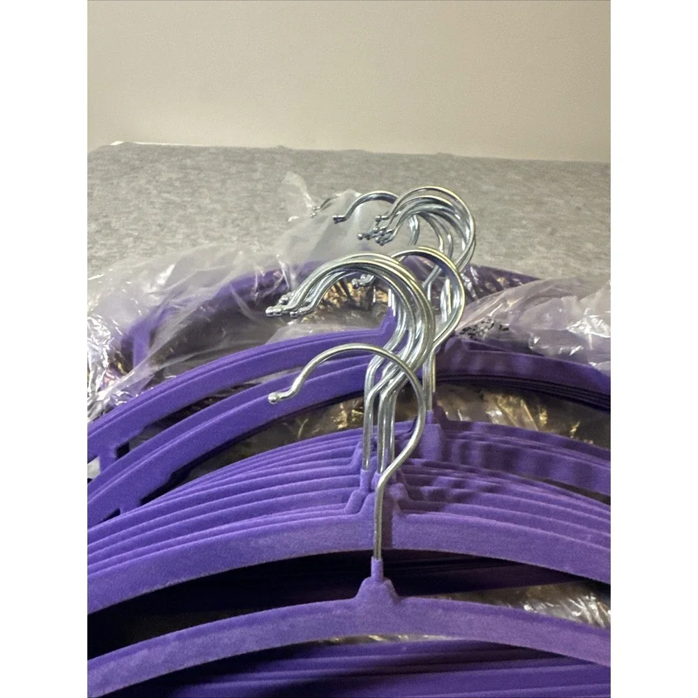 Velvet Hangers 36 Pack  Non-Slip Clothes Hanger Purple with 360 Degree Rotatable